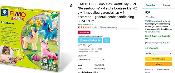 -71% STAEDTLER Fimo Kids Form&Play 🦄 "De eenhoorns"